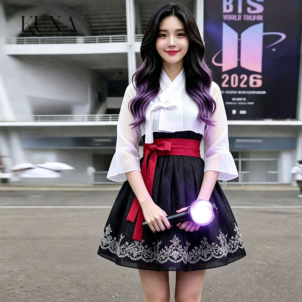 Hanbok Modern Set - KUXA Moderne Applicaties Korte Concert Hanbok