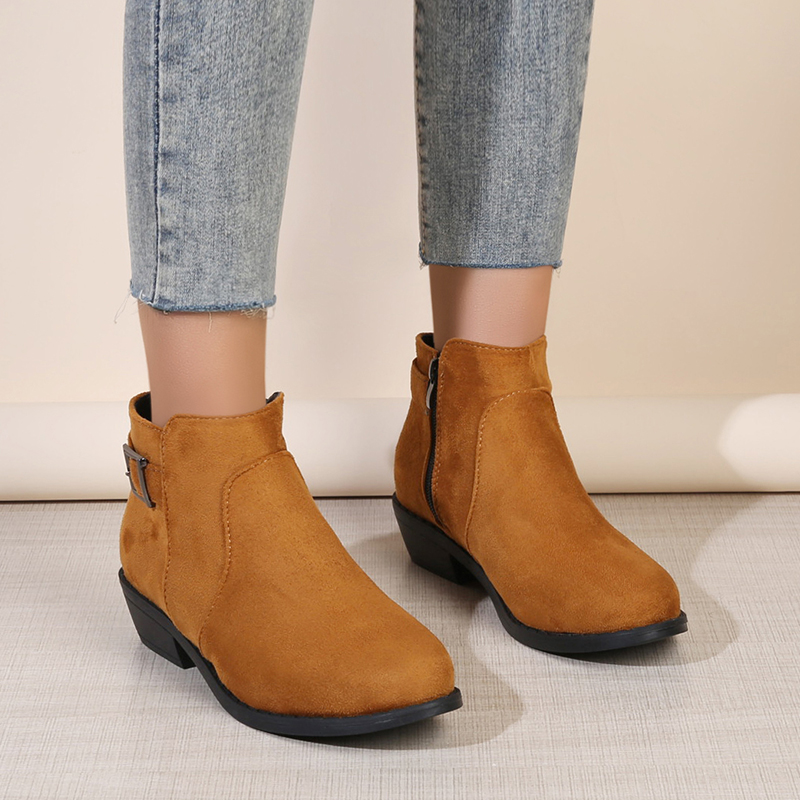 Ethnic Styling Tips - Herfst/Winter Dames enkellaarsjes met vierkante hak,