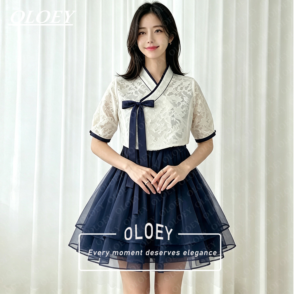 Hanbok Modern Set - OLOEY Moderne Zwarte Korte Concert Hanbok