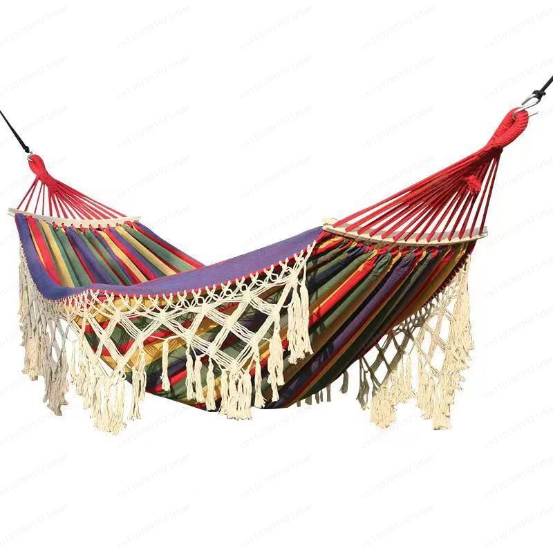 Ethnic Styling Tips - Boheemse stijl hangmat met kwastjes Buiten