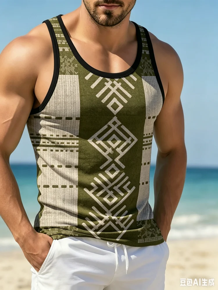 Men'S Ethnic Fashion Trends - Vintage etnische geometrische tribal splicing heren