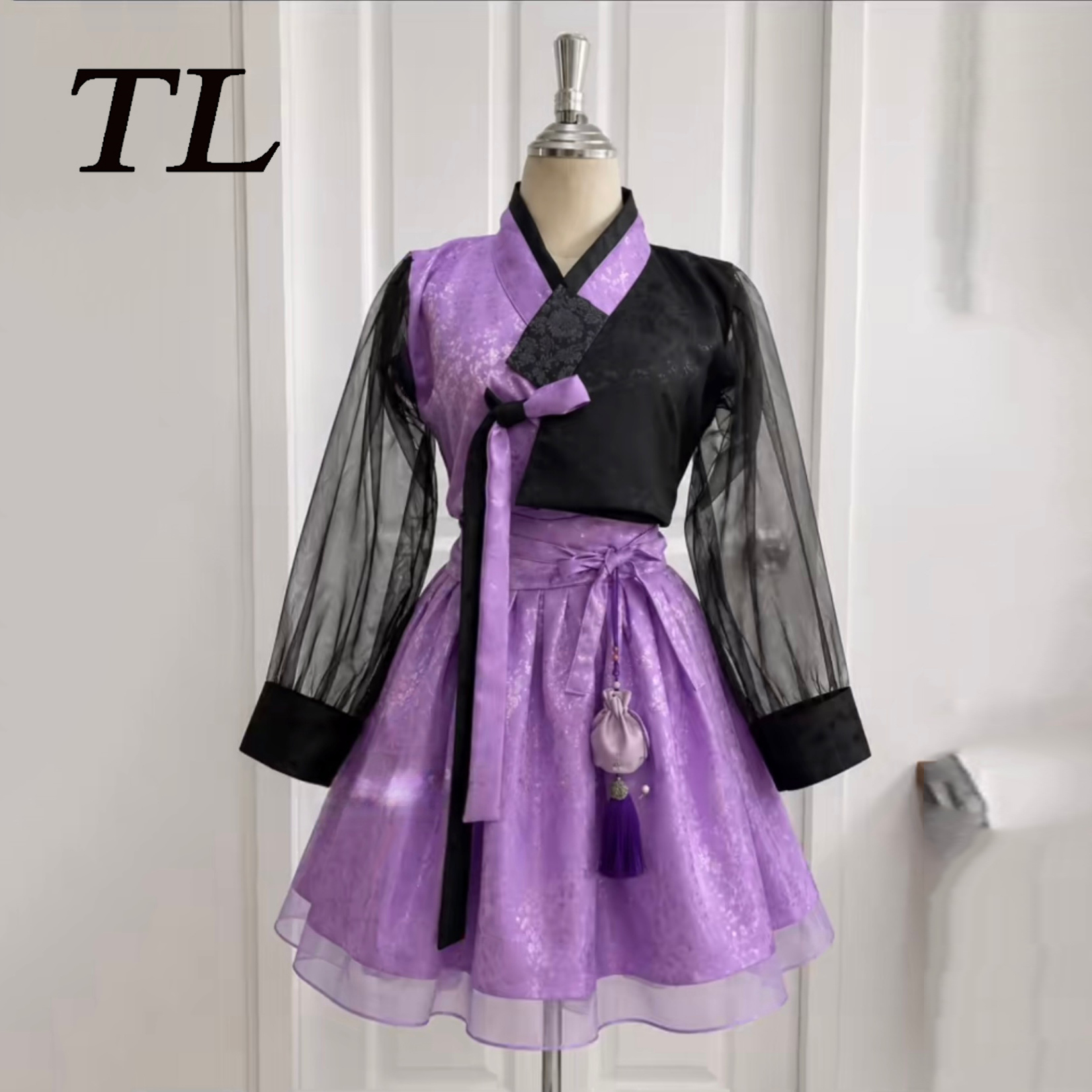 Hanbok Modern Set - TL Concert Paarse en Zwarte Moderne