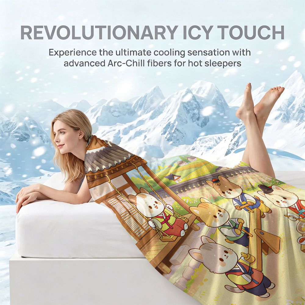 Hanbok Modern Set - Koeldeken Hanbok Shiba Digital Print Q
