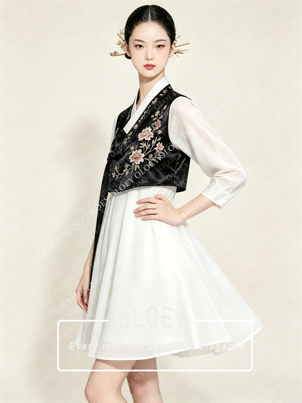 OLOEY Stijlvolle Zwarte Satijn - Hanbok Modern Set recensie en prijs