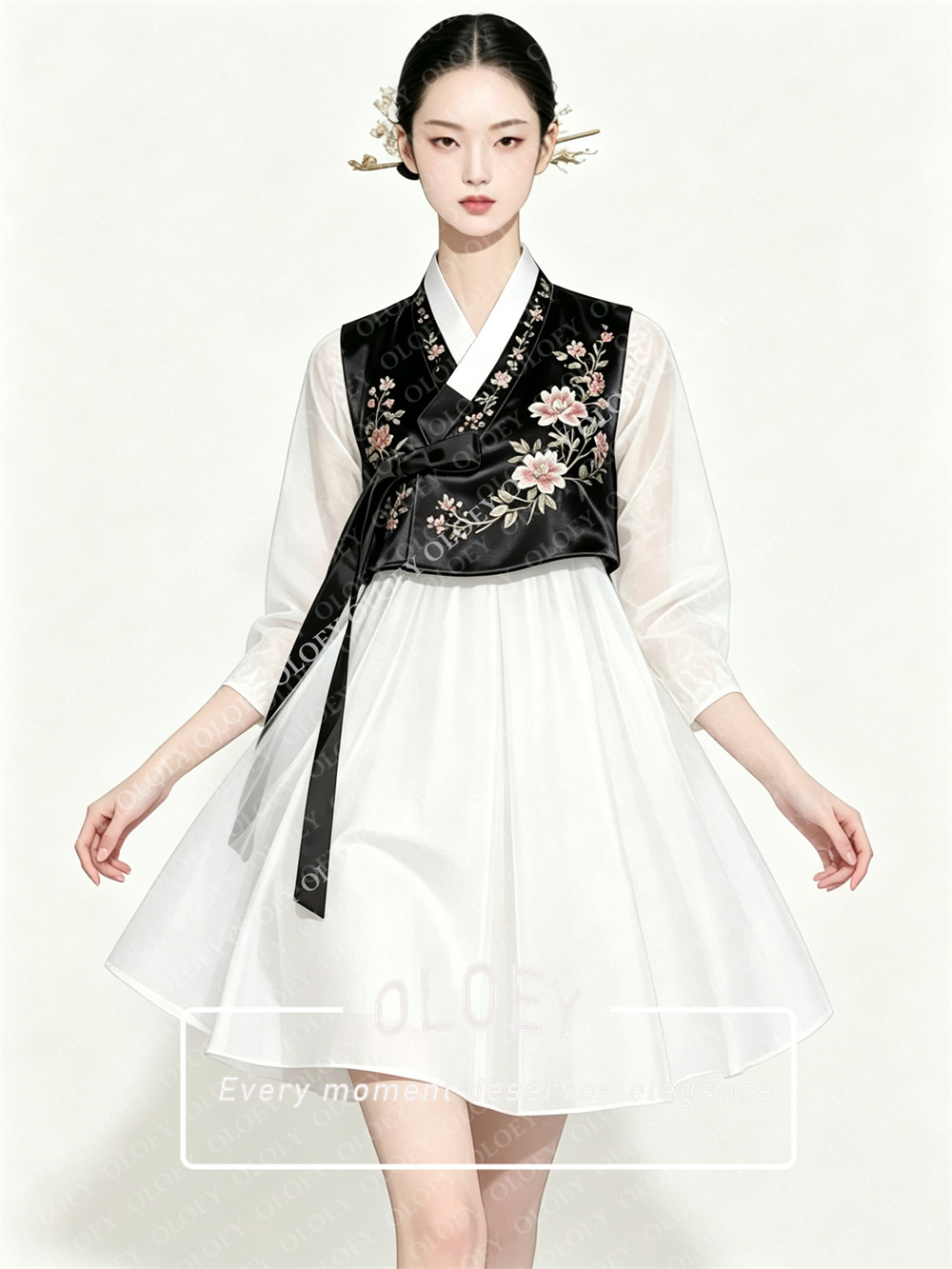 OLOEY Stijlvolle Zwarte Satijn - Hanbok Modern Set recensie en prijs