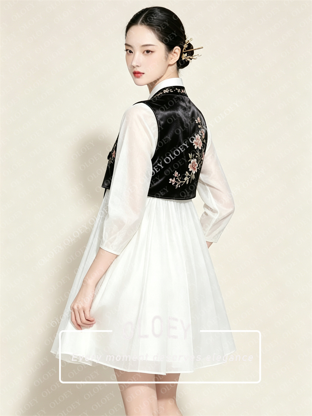OLOEY Stijlvolle Zwarte Satijn - Hanbok Modern Set recensie en prijs