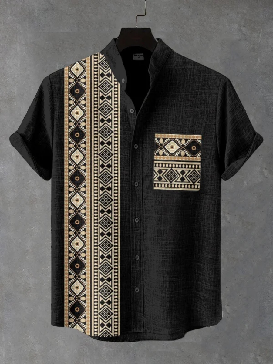 Herenshirt met retro etnische  - Men'S Ethnic Fashion Trends recensie en prijs