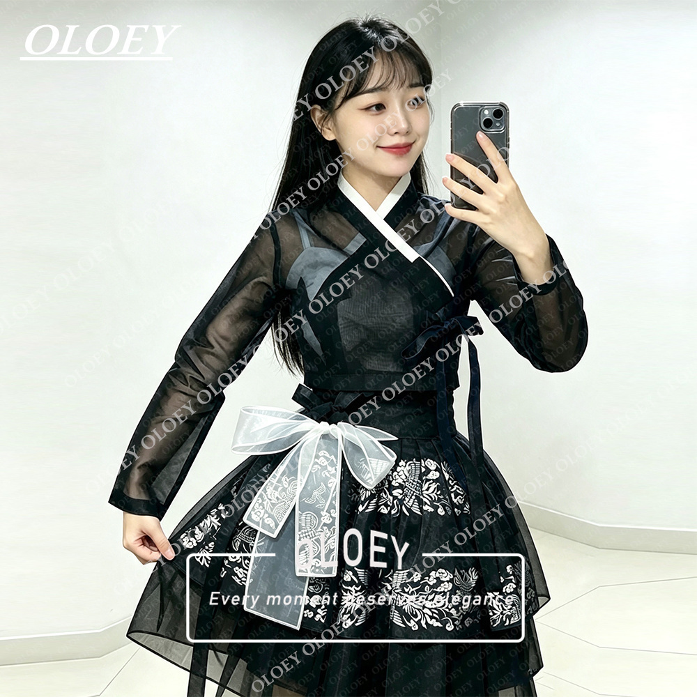 OLOEY Moderne Zwarte Korte Con - Hanbok Modern Set recensie en prijs